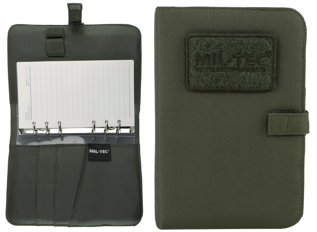 Mil-Tec Notes Notatnik Taktyczny Wymienny W Etui  Na Rzep Velcro Small 14,5X20,5 Olive