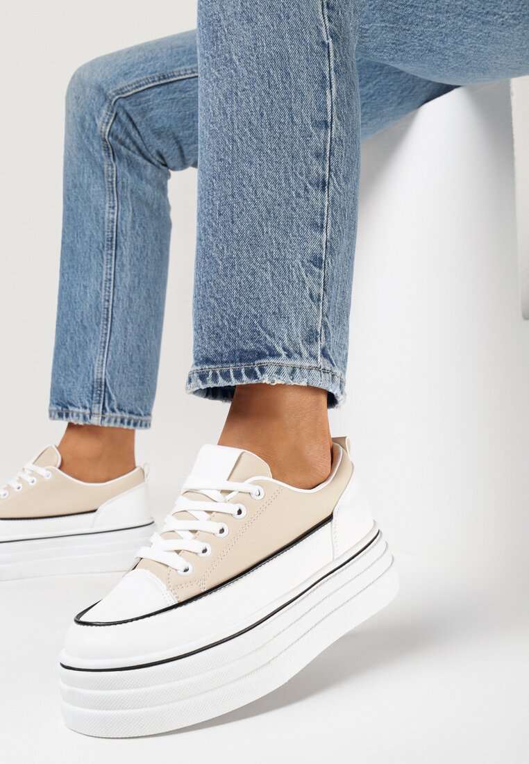 Różowe Trampki przed Kostkę na Platformie Habesti