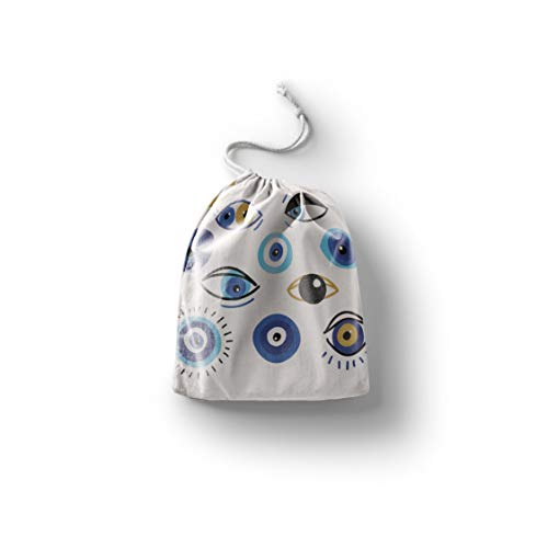 Bonamaison Torba na produkty bawełniane z nadrukiem ze sznurkiem, torba na zakupy wielokrotnego użytku, biodegradowalne torby ekologiczne, torba podróżna, saszetka, torba na zakupy, przyjazna dla