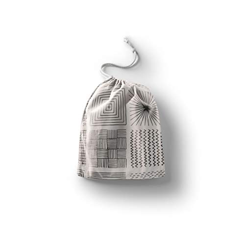 Bonamaison Torba na produkty bawełniane z nadrukiem ze sznurkiem, torba na zakupy wielokrotnego użytku, biodegradowalne torby ekologiczne, torba podróżna, saszetka, torba na zakupy, przyjazna dla