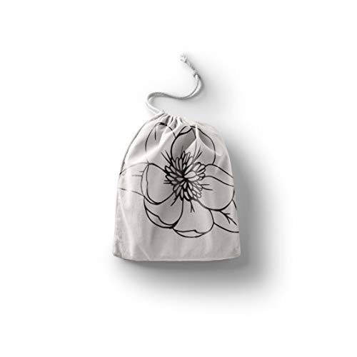 Bonamaison Torba na produkty bawełniane z nadrukiem ze sznurkiem, torba na zakupy wielokrotnego użytku, biodegradowalne torby ekologiczne, torba podróżna, saszetka, torba na zakupy, przyjazna dla