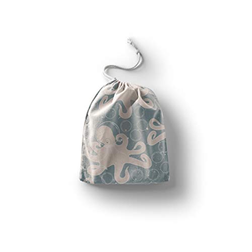 Bonamaison Torba na produkty bawełniane z nadrukiem ze sznurkiem, torba na zakupy wielokrotnego użytku, biodegradowalne torby ekologiczne, torba podróżna, saszetka, torba na zakupy, przyjazna dla