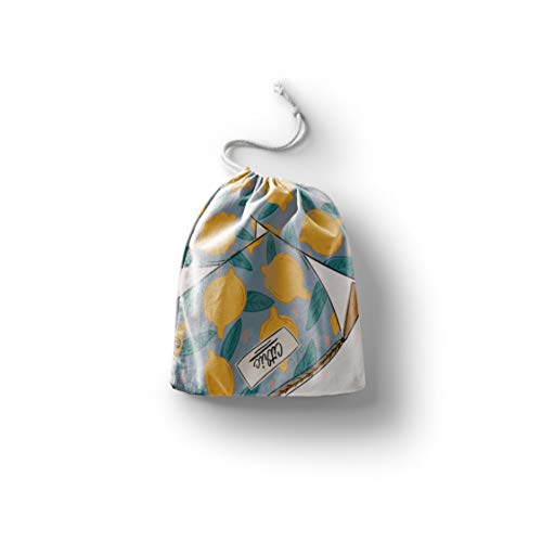 Bonamaison Torba na produkty bawełniane z nadrukiem ze sznurkiem, torba na zakupy wielokrotnego użytku, biodegradowalne torby ekologiczne, torba podróżna, saszetka, torba na zakupy, przyjazna dla