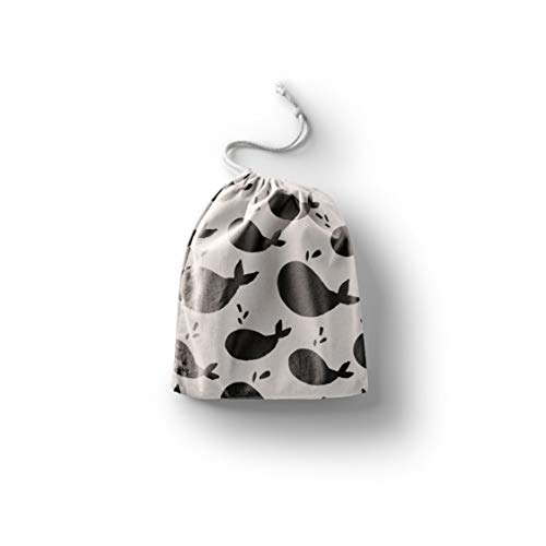 Bonamaison Torba na produkty bawełniane z nadrukiem ze sznurkiem, torba na zakupy wielokrotnego użytku, biodegradowalne torby ekologiczne, torba podróżna, saszetka, torba na zakupy, przyjazna dla