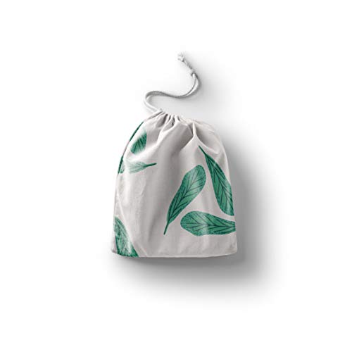 Bonamaison Torba na produkty bawełniane z nadrukiem ze sznurkiem, torba na zakupy wielokrotnego użytku, biodegradowalne torby ekologiczne, torba podróżna, saszetka, torba na zakupy, przyjazna dla