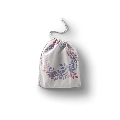 Bonamaison Torba na produkty bawełniane z nadrukiem ze sznurkiem, torba na zakupy wielokrotnego użytku, biodegradowalne torby ekologiczne, torba podróżna, saszetka, torba na zakupy, przyjazna dla
