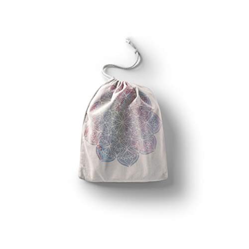 Bonamaison Torba na produkty bawełniane z nadrukiem ze sznurkiem, torba na zakupy wielokrotnego użytku, biodegradowalne torby ekologiczne, torba podróżna, saszetka, torba na zakupy, przyjazna dla