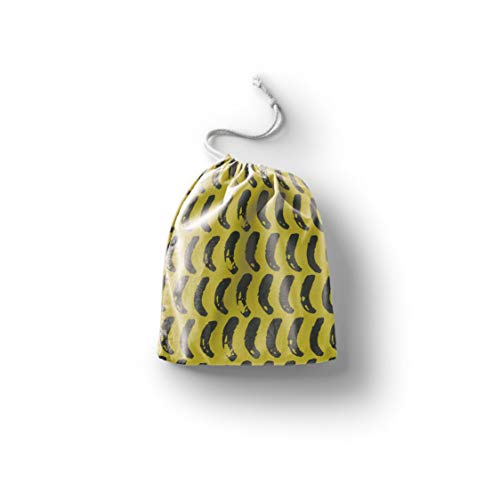 Bonamaison Torba na produkty bawełniane z nadrukiem ze sznurkiem, torba na zakupy wielokrotnego użytku, biodegradowalne torby ekologiczne, torba podróżna, saszetka, torba na zakupy, przyjazna dla