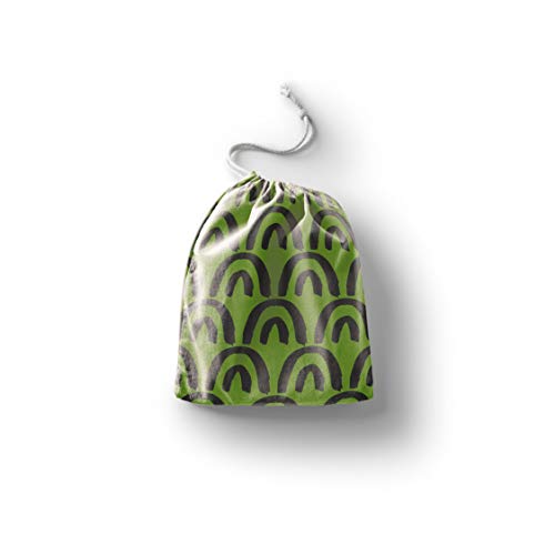 Bonamaison Torba na produkty bawełniane z nadrukiem ze sznurkiem, torba na zakupy wielokrotnego użytku, biodegradowalne torby ekologiczne, torba podróżna, saszetka, torba na zakupy, przyjazna dla