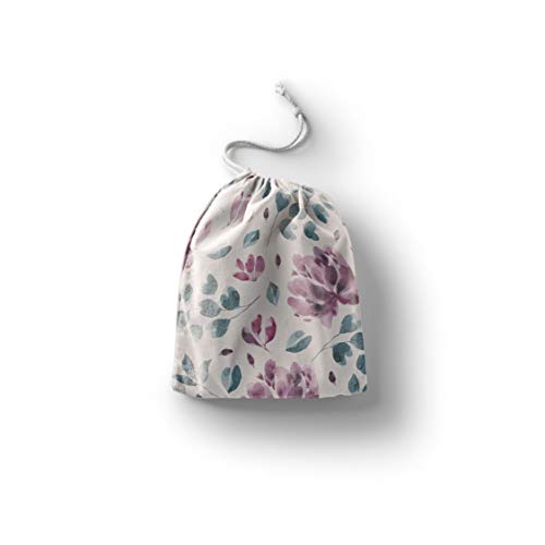 Bonamaison Torba na produkty bawełniane z nadrukiem ze sznurkiem, torba na zakupy wielokrotnego użytku, biodegradowalne torby ekologiczne, torba podróżna, saszetka, torba na zakupy, przyjazna dla