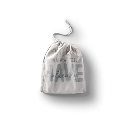 Bonamaison Torba na produkty bawełniane z nadrukiem ze sznurkiem, torba na zakupy wielokrotnego użytku, biodegradowalne torby ekologiczne, torba podróżna, saszetka, torba na zakupy, przyjazna dla