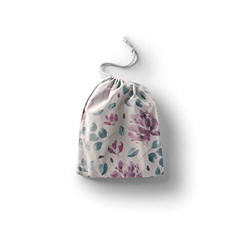 Bonamaison Torba na produkty bawełniane z nadrukiem ze sznurkiem, torba na zakupy wielokrotnego użytku, biodegradowalne torby ekologiczne, torba podróżna, saszetka, torba na zakupy, przyjazna dla