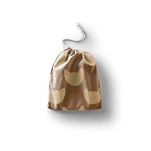 Bonamaison Torba na produkty bawełniane z nadrukiem ze sznurkiem, torba na zakupy wielokrotnego użytku, biodegradowalne torby ekologiczne, torba podróżna, saszetka, torba na zakupy, przyjazna dla