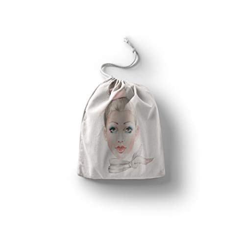 Bonamaison Torba na produkty bawełniane z nadrukiem ze sznurkiem, torba na zakupy wielokrotnego użytku, biodegradowalne torby ekologiczne, torba podróżna, saszetka, torba na zakupy, przyjazna dla