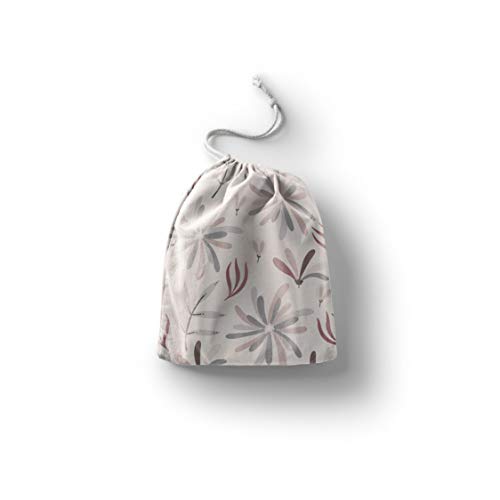 Bonamaison Torba na produkty bawełniane z nadrukiem ze sznurkiem, torba na zakupy wielokrotnego użytku, biodegradowalne torby ekologiczne, torba podróżna, saszetka, torba na zakupy, przyjazna dla