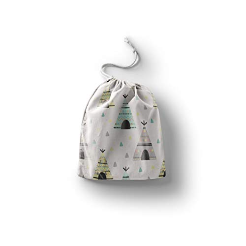 Bonamaison Torba na produkty bawełniane z nadrukiem ze sznurkiem, torba na zakupy wielokrotnego użytku, biodegradowalne torby ekologiczne, torba podróżna, saszetka, torba na zakupy, przyjazna dla