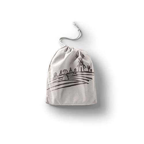 Bonamaison Torba na produkty bawełniane z nadrukiem ze sznurkiem, torba na zakupy wielokrotnego użytku, biodegradowalne torby ekologiczne, torba podróżna, saszetka, torba na zakupy, przyjazna dla