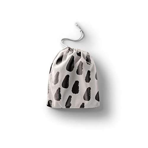 Bonamaison Torba na produkty bawełniane z nadrukiem ze sznurkiem, torba na zakupy wielokrotnego użytku, biodegradowalne torby ekologiczne, torba podróżna, saszetka, torba na zakupy, przyjazna dla