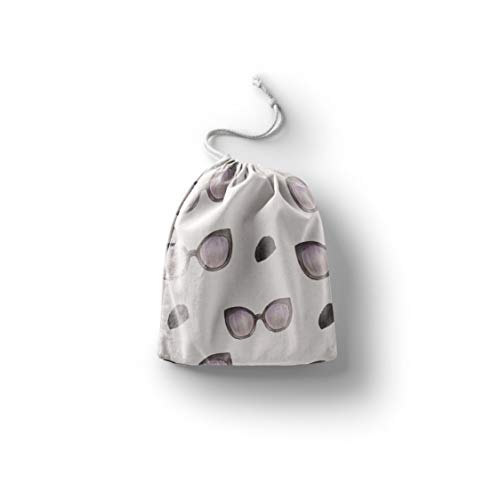 Bonamaison Torba na produkty bawełniane z nadrukiem ze sznurkiem, torba na zakupy wielokrotnego użytku, biodegradowalne torby ekologiczne, torba podróżna, saszetka, torba na zakupy, przyjazna dla