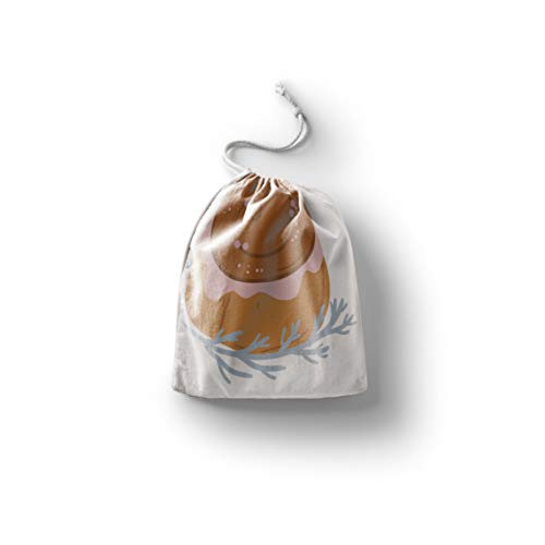Bonamaison Torba na produkty bawełniane z nadrukiem ze sznurkiem, torba na zakupy wielokrotnego użytku, biodegradowalne torby ekologiczne, torba podróżna, saszetka, torba na zakupy, przyjazna dla