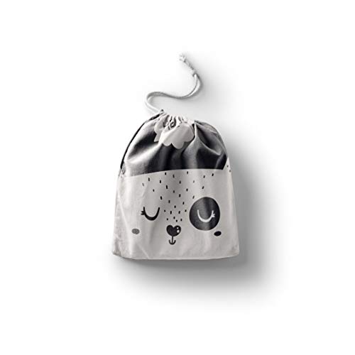 Bonamaison Torba na produkty bawełniane z nadrukiem ze sznurkiem, torba na zakupy wielokrotnego użytku, biodegradowalne torby ekologiczne, torba podróżna, saszetka, torba na zakupy, przyjazna dla