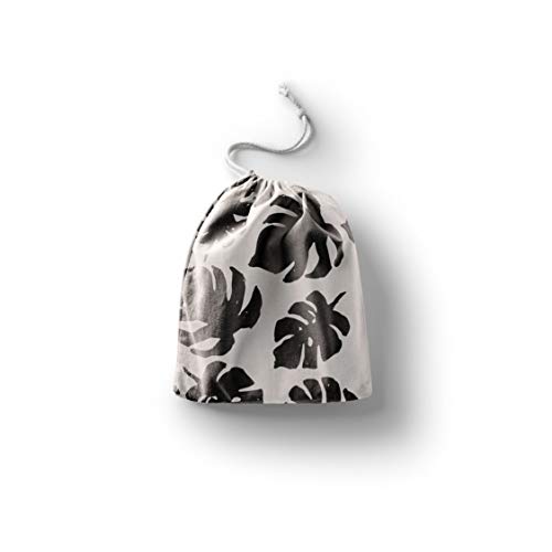 Bonamaison Torba na produkty bawełniane z nadrukiem ze sznurkiem, torba na zakupy wielokrotnego użytku, biodegradowalne torby ekologiczne, torba podróżna, saszetka, torba na zakupy, przyjazna dla