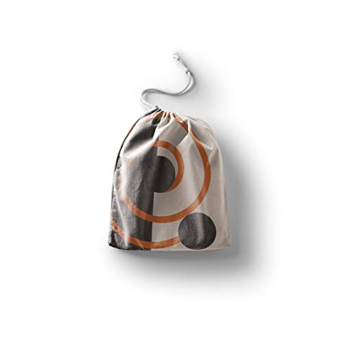 Bonamaison Torba na produkty bawełniane z nadrukiem ze sznurkiem, torba na zakupy wielokrotnego użytku, biodegradowalne torby ekologiczne, torba podróżna, saszetka, torba na zakupy, przyjazna dla