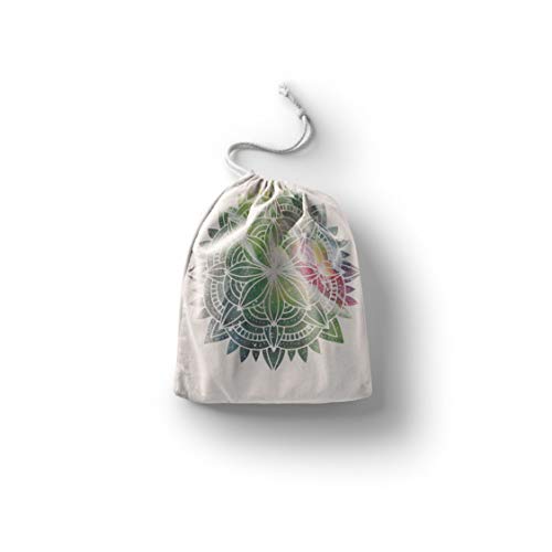 Bonamaison Torba na produkty bawełniane z nadrukiem ze sznurkiem, torba na zakupy wielokrotnego użytku, biodegradowalne torby ekologiczne, torba podróżna, saszetka, torba na zakupy, przyjazna dla