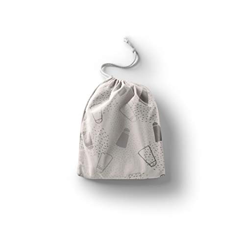 Bonamaison Torba na produkty bawełniane z nadrukiem ze sznurkiem, torba na zakupy wielokrotnego użytku, biodegradowalne torby ekologiczne, torba podróżna, saszetka, torba na zakupy, przyjazna dla