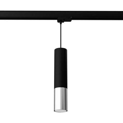 Loopez lampa wisząca 1xGU10 z żarówką 7W/3000K do szyny 3F czarna/chrom MYL.00008