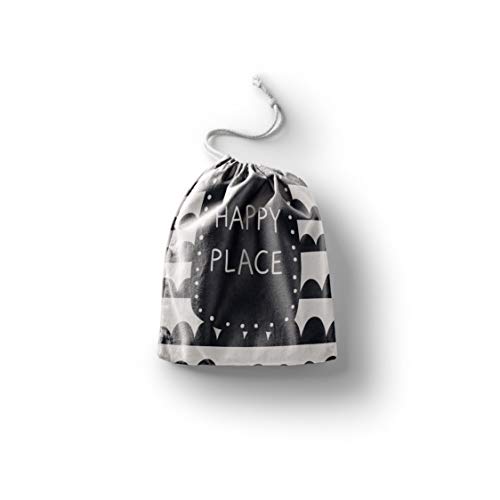 Bonamaison Torba na produkty bawełniane z nadrukiem ze sznurkiem, torba na zakupy wielokrotnego użytku, biodegradowalne torby ekologiczne, torba podróżna, saszetka, torba na zakupy, przyjazna dla