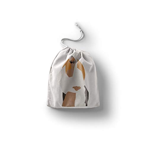 Bonamaison Torba na produkty bawełniane z nadrukiem ze sznurkiem, torba na zakupy wielokrotnego użytku, biodegradowalne torby ekologiczne, torba podróżna, saszetka, torba na zakupy, przyjazna dla