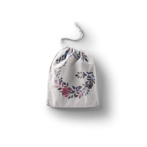Bonamaison Torba na produkty bawełniane z nadrukiem ze sznurkiem, torba na zakupy wielokrotnego użytku, biodegradowalne torby ekologiczne, torba podróżna, saszetka, torba na zakupy, przyjazna dla