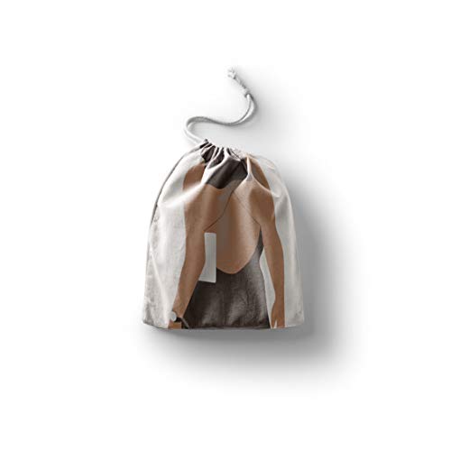 Bonamaison Torba na produkty bawełniane z nadrukiem ze sznurkiem, torba na zakupy wielokrotnego użytku, biodegradowalne torby ekologiczne, torba podróżna, saszetka, torba na zakupy, przyjazna dla