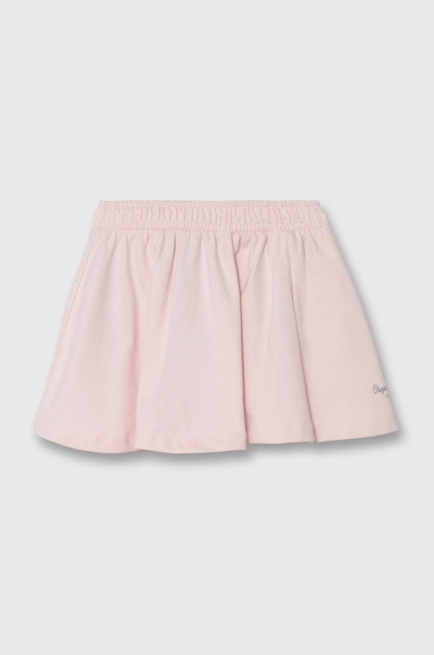 Pepe Jeans spódnica bawełniana dziecięca NERY kolor różowy mini rozkloszowana