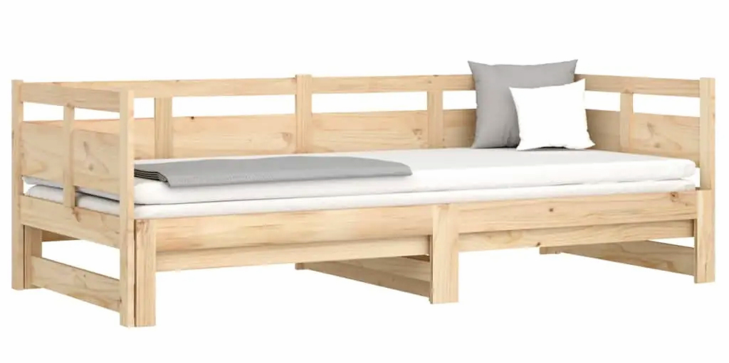 Łóżko rozsuwane z naturalnej sosny 2x(80x200) cm - Bergan 3X