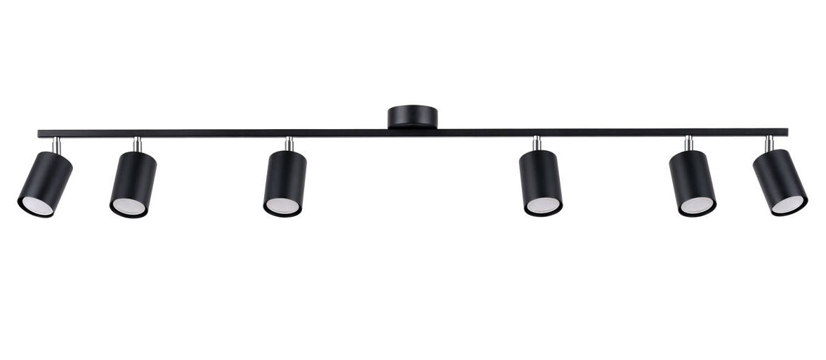 Czarny plafon z regulowanymi reflektorami C6-C79