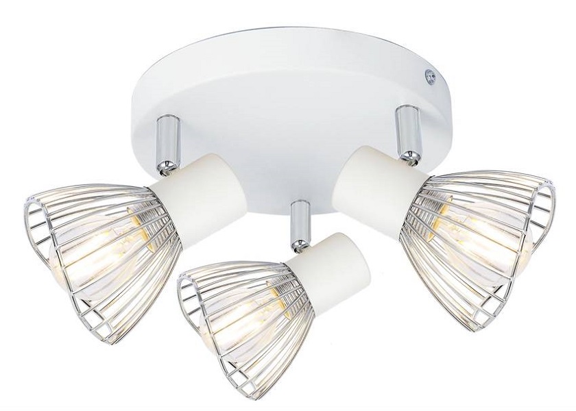Biała lampa sufitowa na okrągłej podstawie - V173 F0-B23