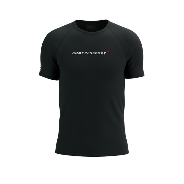 COMPRESSPORT Koszulka biegowa TRAINING SS LOGO T-SHIRT black