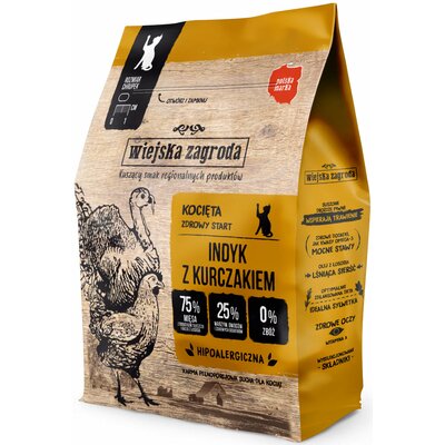 Wiejska Zagroda Indyk z Kurczakiem 5kg sucha karma dla kociąt