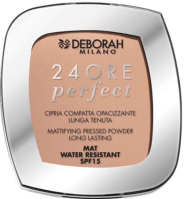 Puder Deborah 24Ore Perfect SPF15 matujący do twarzy 04 Beige 9 g (8009518332926)