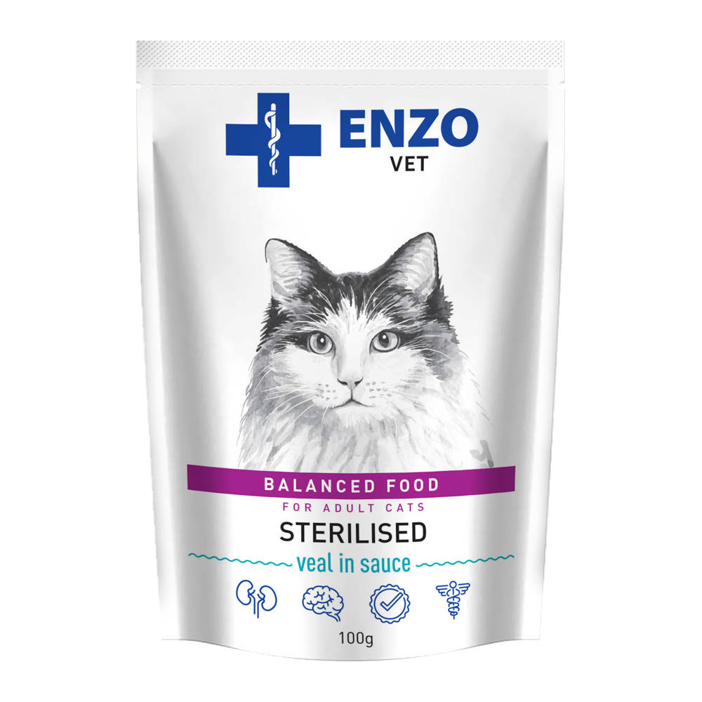 ENZO VET Sterilised  z cielęciną w sosie 100g