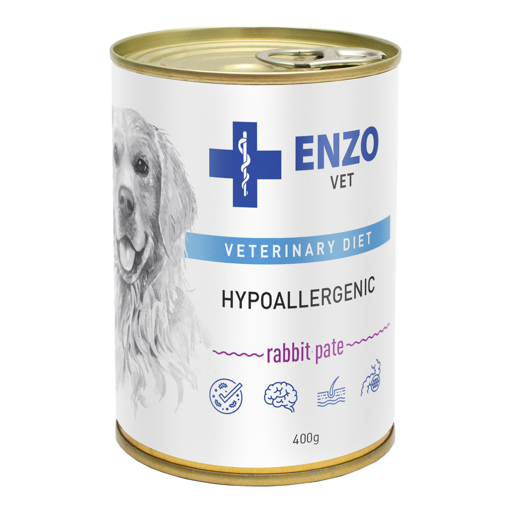 Фото - Корм для собак ENZO VET Hypoallergenic dieta hypoallergiczna z królikiem dla psów 400g