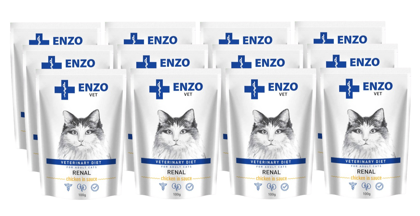 ENZO VET Renal z kurczakiem w sosie dla kotów 12x100g