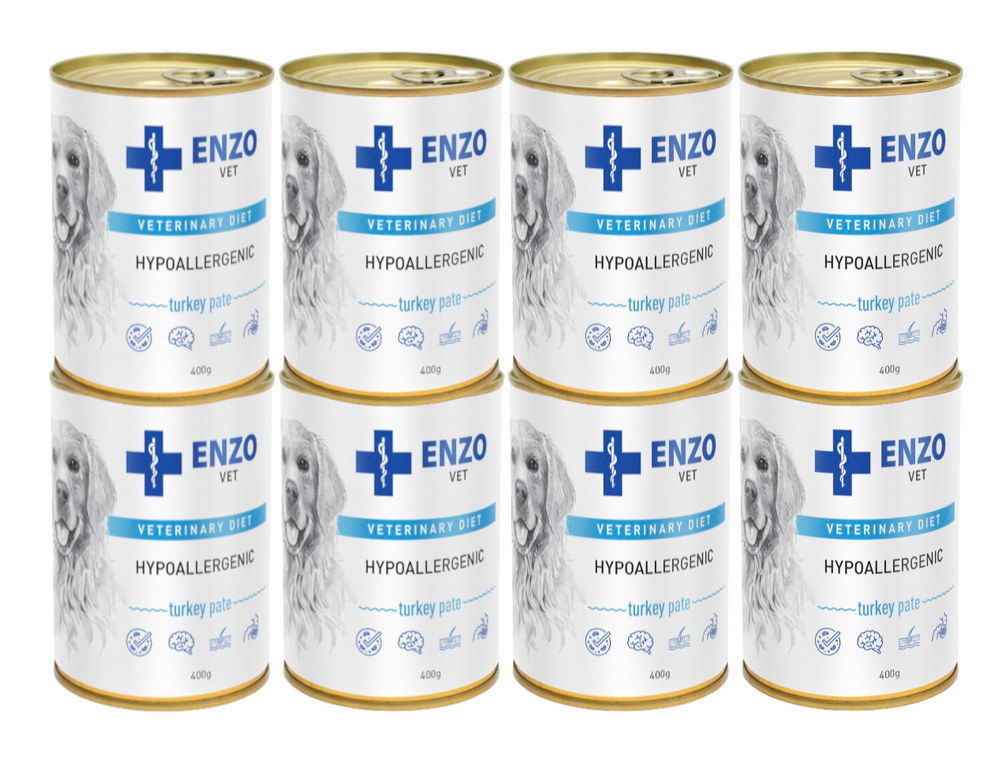 ENZO VET Hypoallergenic dieta hypoallergiczna z indykiem dla psów 8x400g