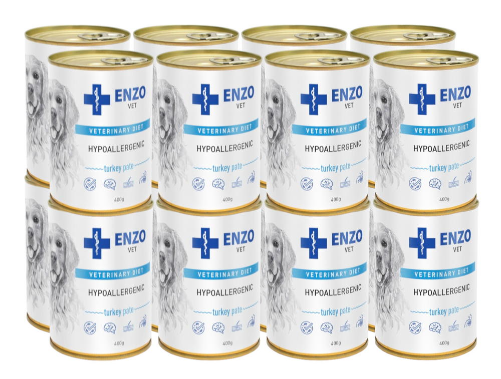 ENZO VET Hypoallergenic dieta hypoallergiczna z indykiem dla psów 16x400g