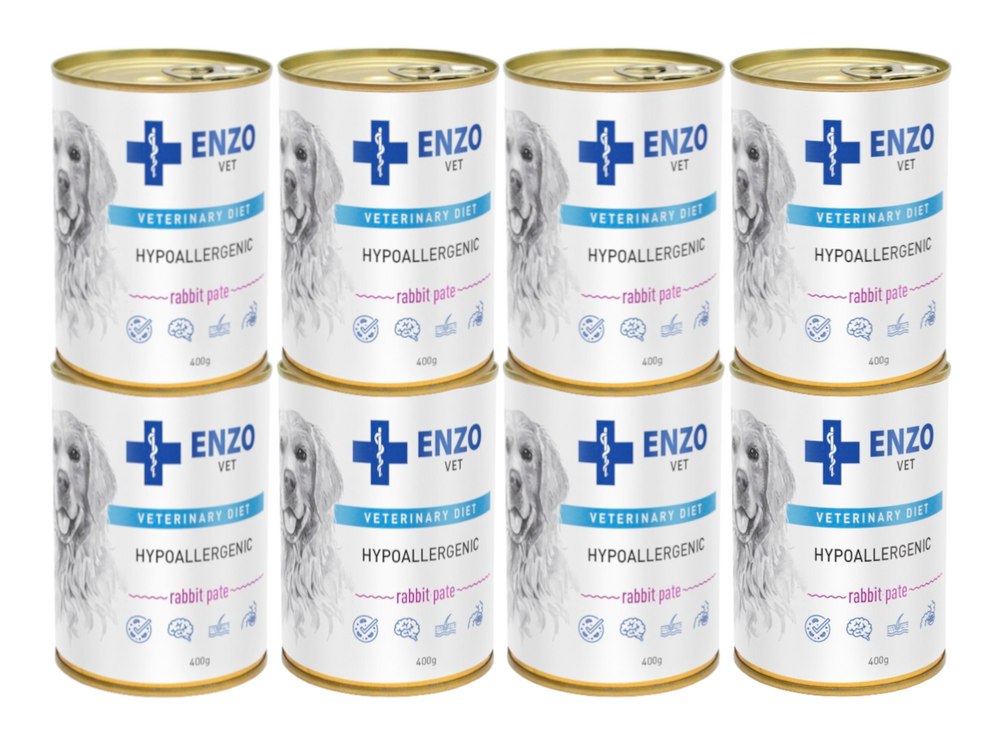 ENZO VET Hypoallergenic dieta hypoallergiczna z królikiem dla psów 8x400g