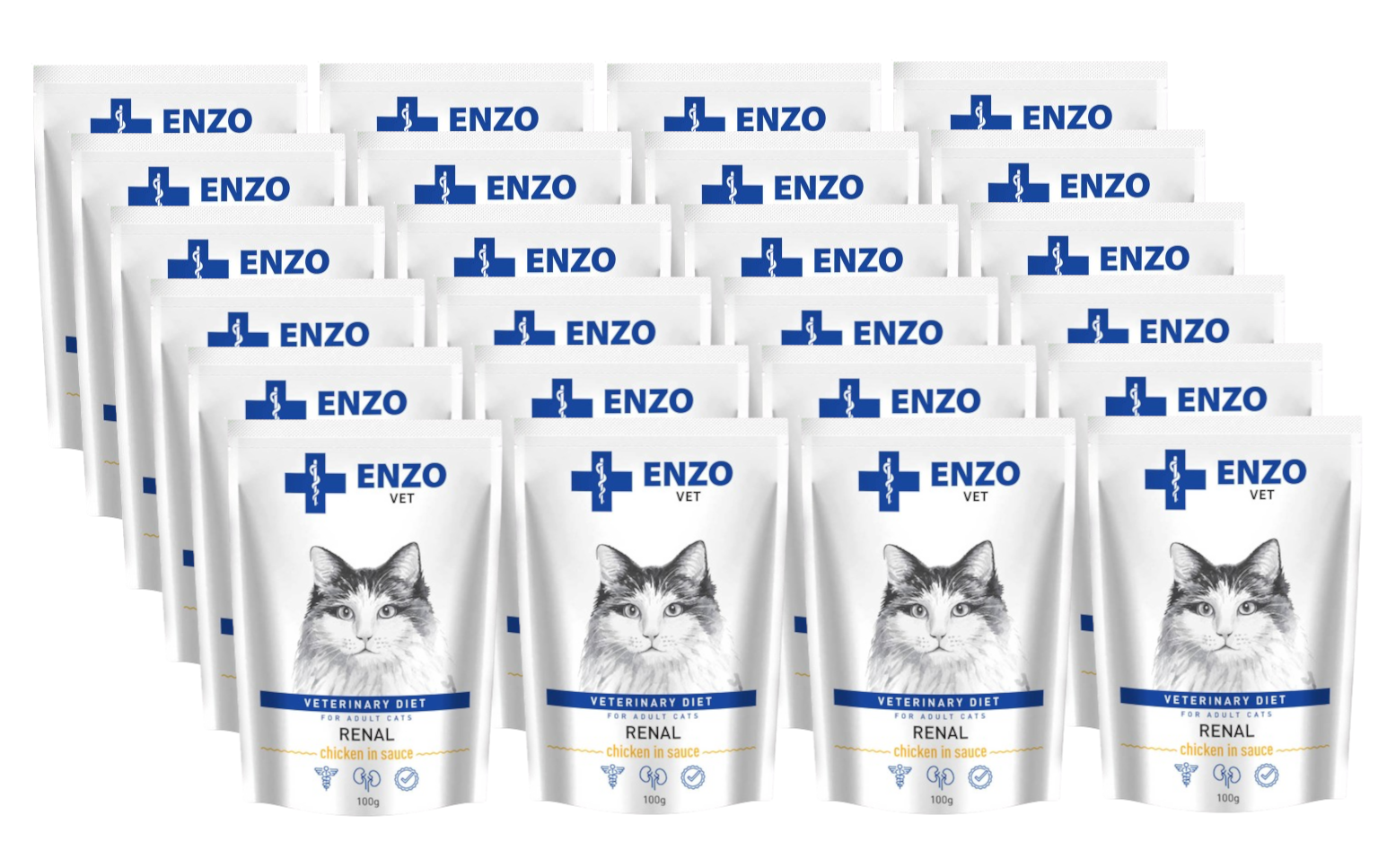 ENZO VET Renal z kurczakiem w sosie dla kotów 24x100g