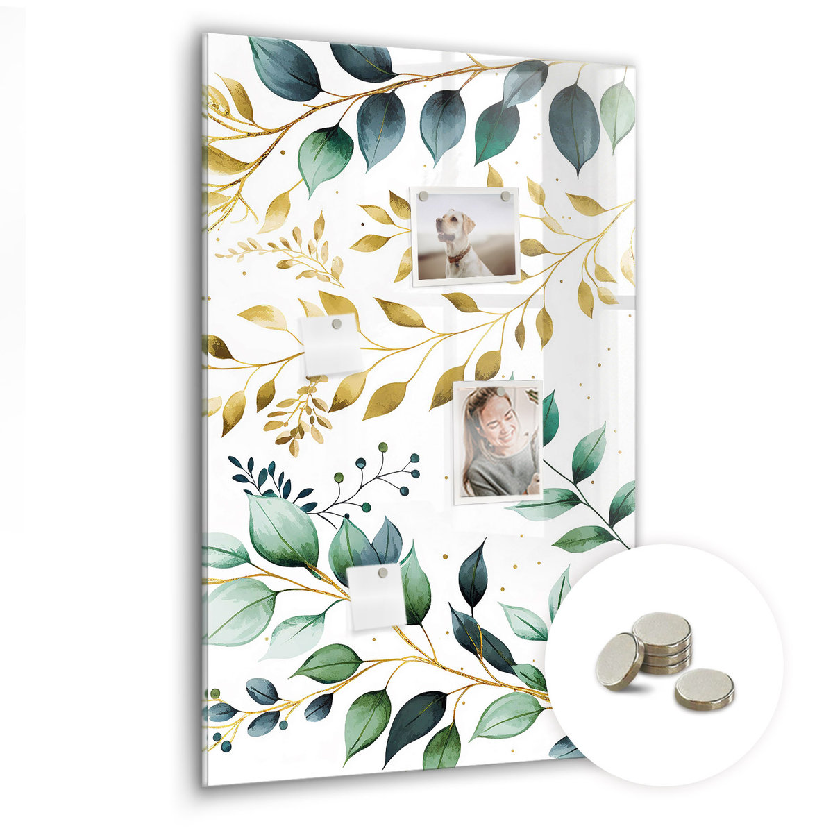 Dekoracyjna Tablica Magnetyczna - Wzór Wzór kwiaty - 60x90 + magnesy