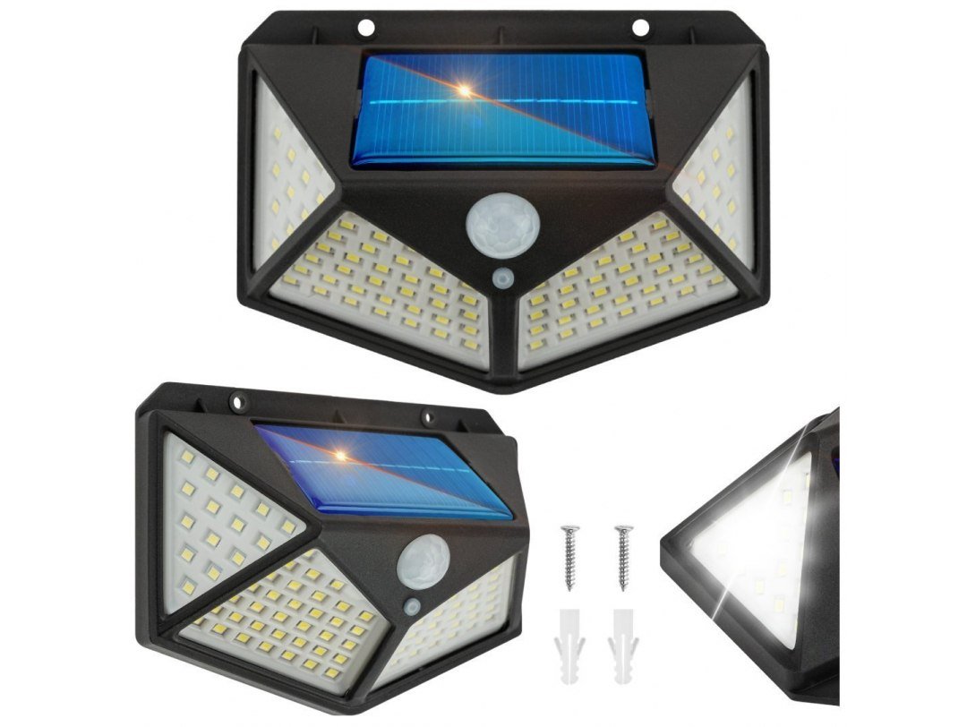 Lampa Solarna Czujnik Ruchu Zmierzchu 100 Led